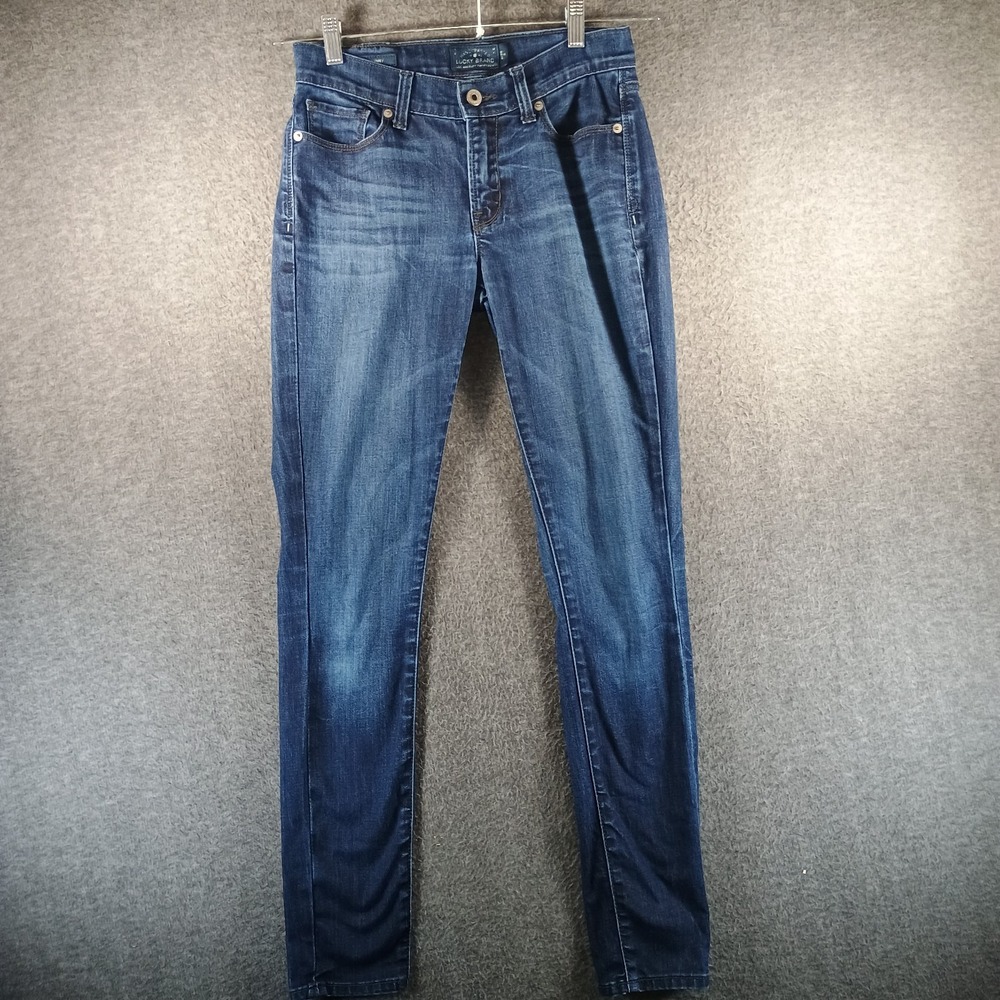 Lucky Brand Brooke Skinny Jeans Womens 2/29 Dark Wash Logo Patch